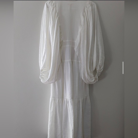 Balloon sleeve button maxi dress - Picture 3 of 9